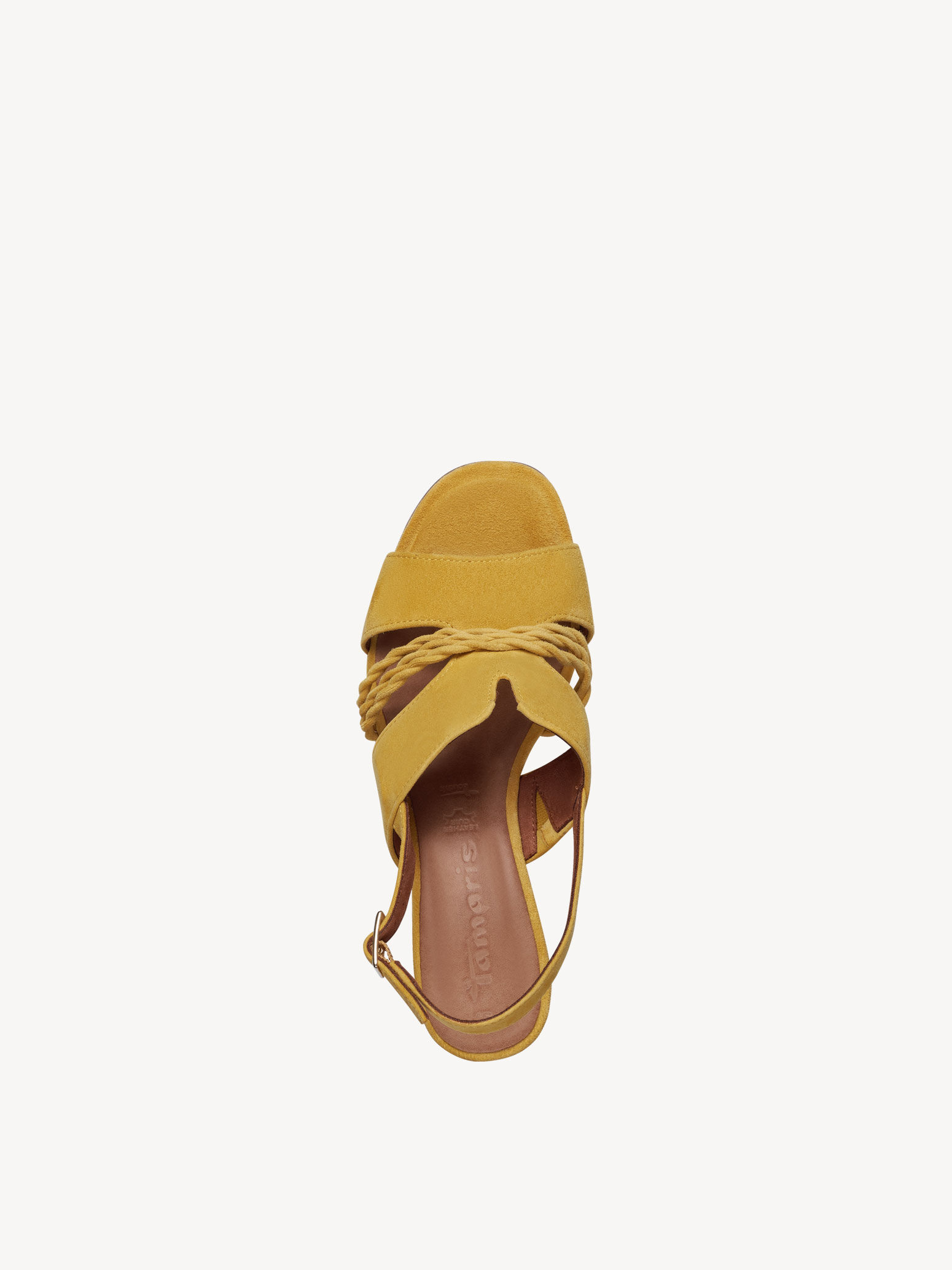 Sandale à talon en cuir - jaune