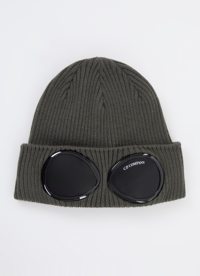 CP Company Rebrasto pletena vunena kapa s logotipom