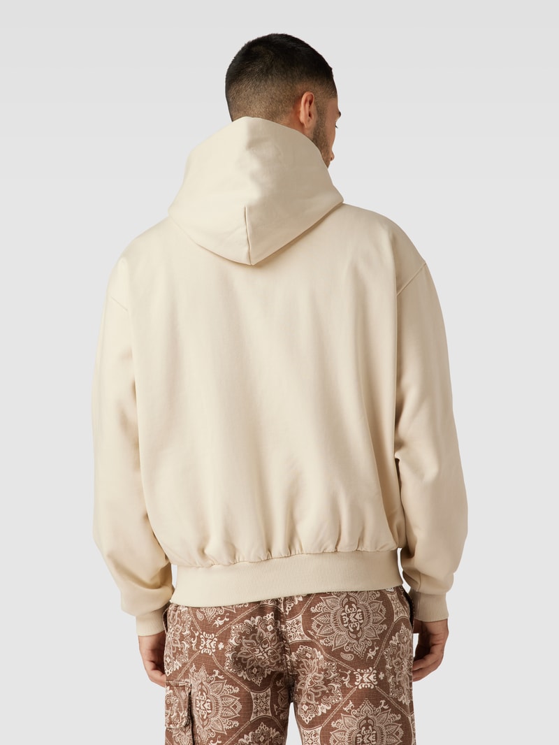 Hoodie mit Känguru-Tasche Modell 'Signature' in beige