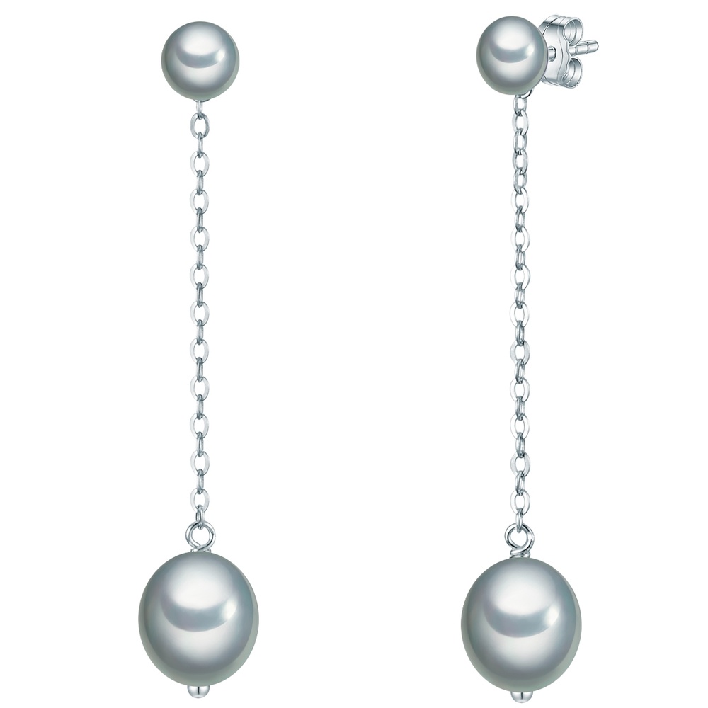 Valero Pearls Puce d'oreille en perle Argent sterling Perle de culture d'eau douce en Argent Boucles d'oreilles