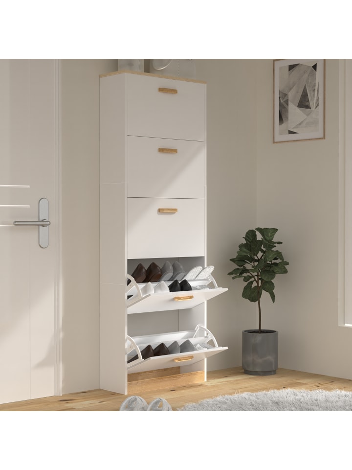 VCM  Holz Schuhregal Schuhschrank Schuhkipper Halom XL in Weiß günstig kaufen onesize