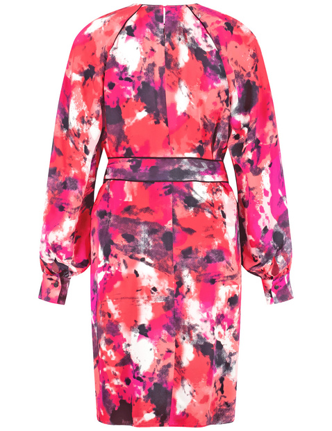 Gemustertes Kleid mit Bindegürtel