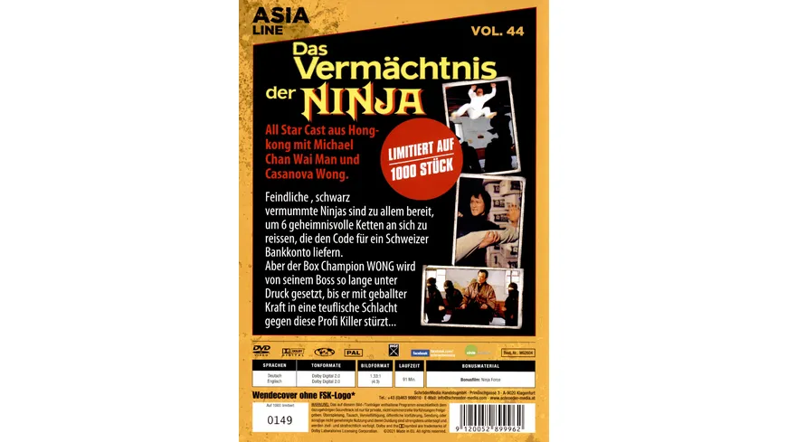 Asia Line: Das Vermächtnis der Ninja - Limitiert auf 1000 Stück (Asia Line Vol. 44)