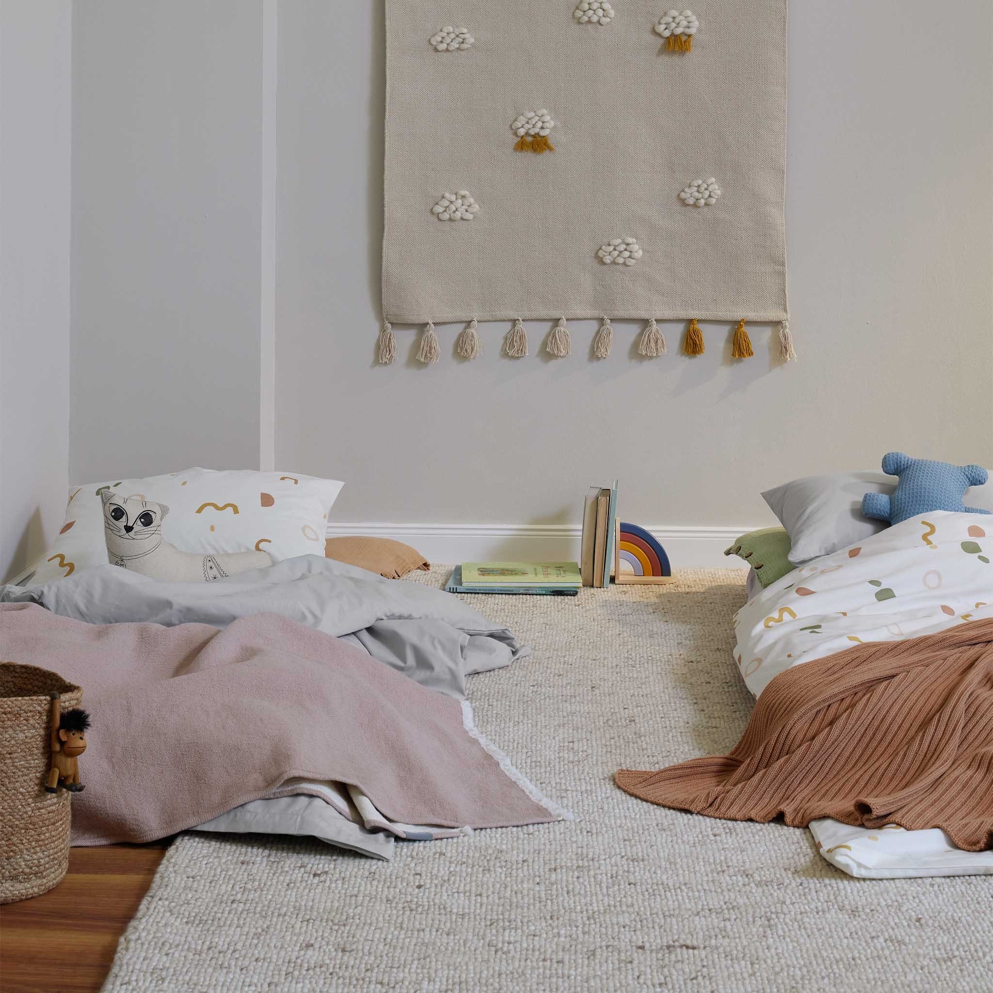 Babydecke Baumwoll-Kinderdecke Santo, Urbanara, Kinderdecke, 100% Bio-Baumwolle in schwerem Strickdesign