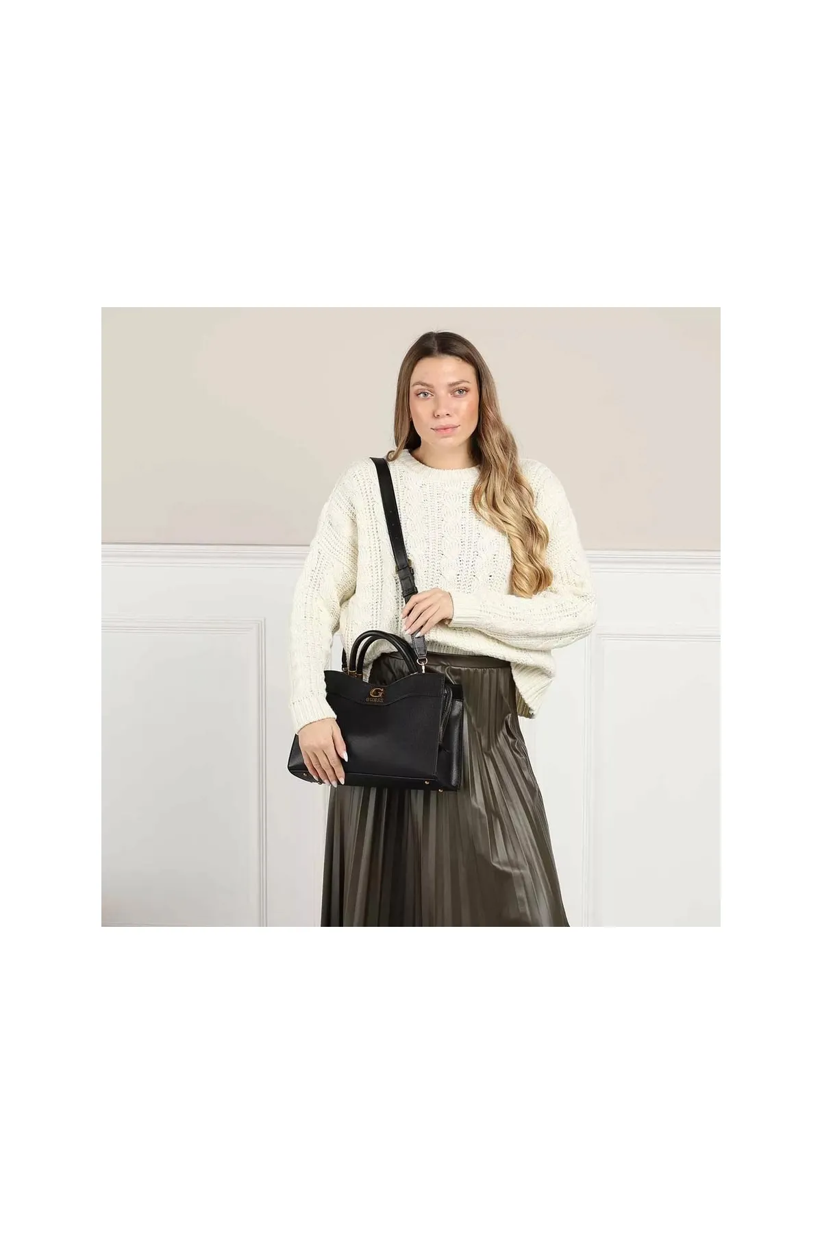 Guess  Handtasche - Schwarz - Strukturiert