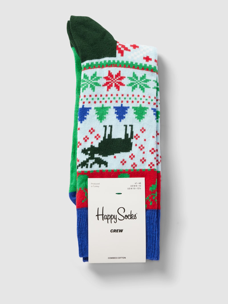 Socken mit Motiv-Print in grün