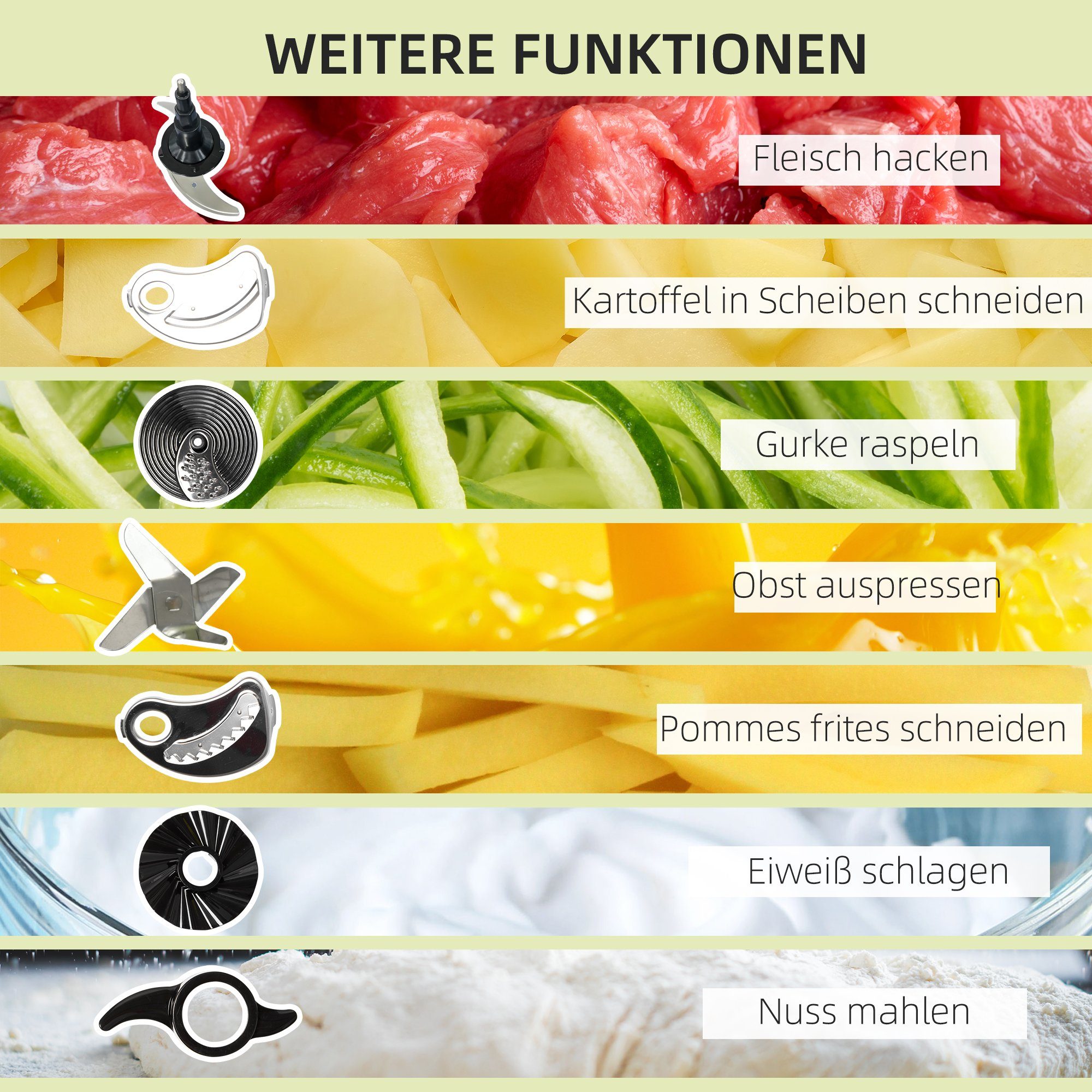 HOMCOM Kompakt-Küchenmaschine