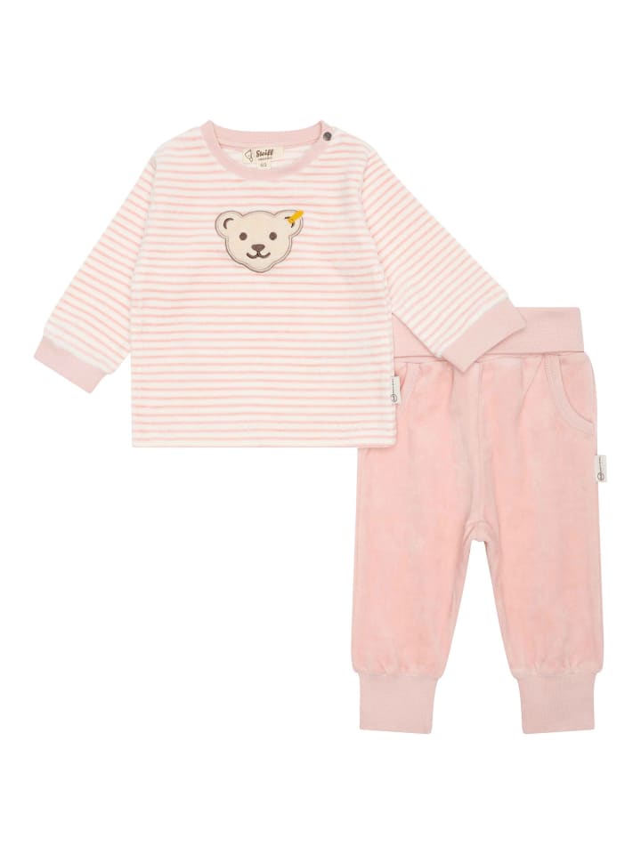 Steiff Strampler in Rosa/Weiß günstig kaufen