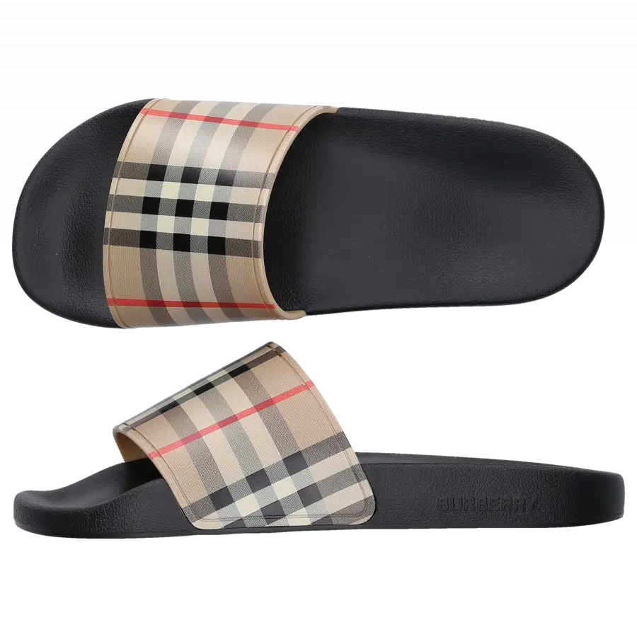 Burberry - Badeschuhe ARCHIVIO Gummi - beige