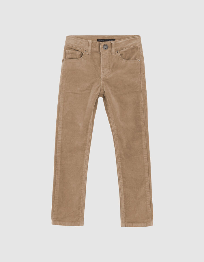 Pantalon SLIM moka en velours milleraies garçon