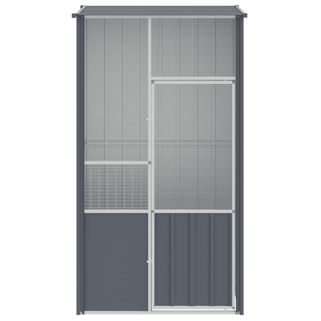 vidaXL Vogelkäfig Voliere Anthrazit 115x78x200 cm Verzinkter Stahl