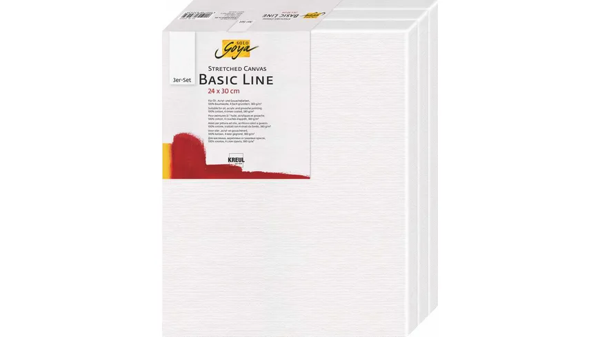 KREUL SOLO GOYA Keilrahmen 3er Set Basic Line 24 x 30 cm