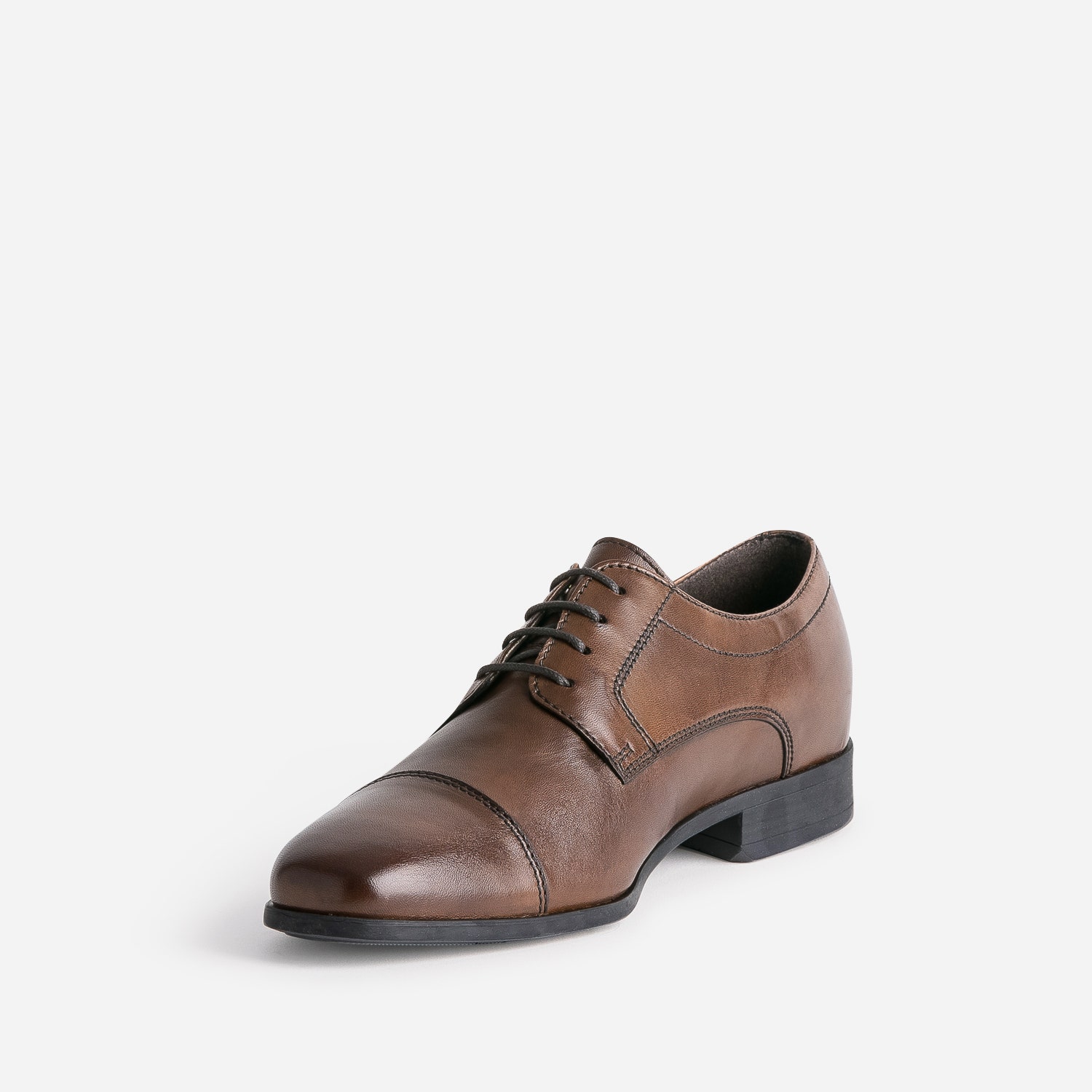 Derby marron cuir bout Molière