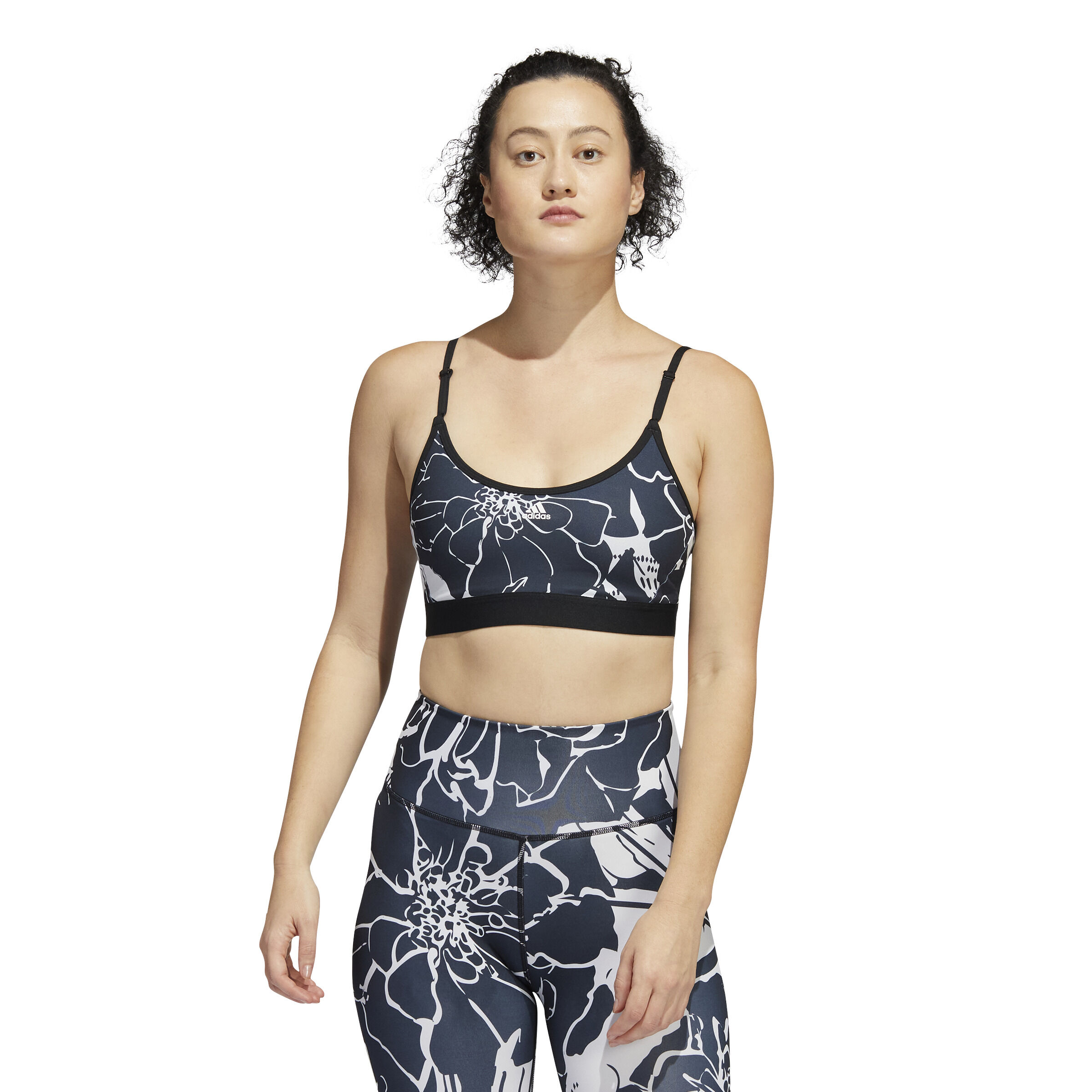 Training Flower Light-Support Sport-BH Damen - Grau, Weiß