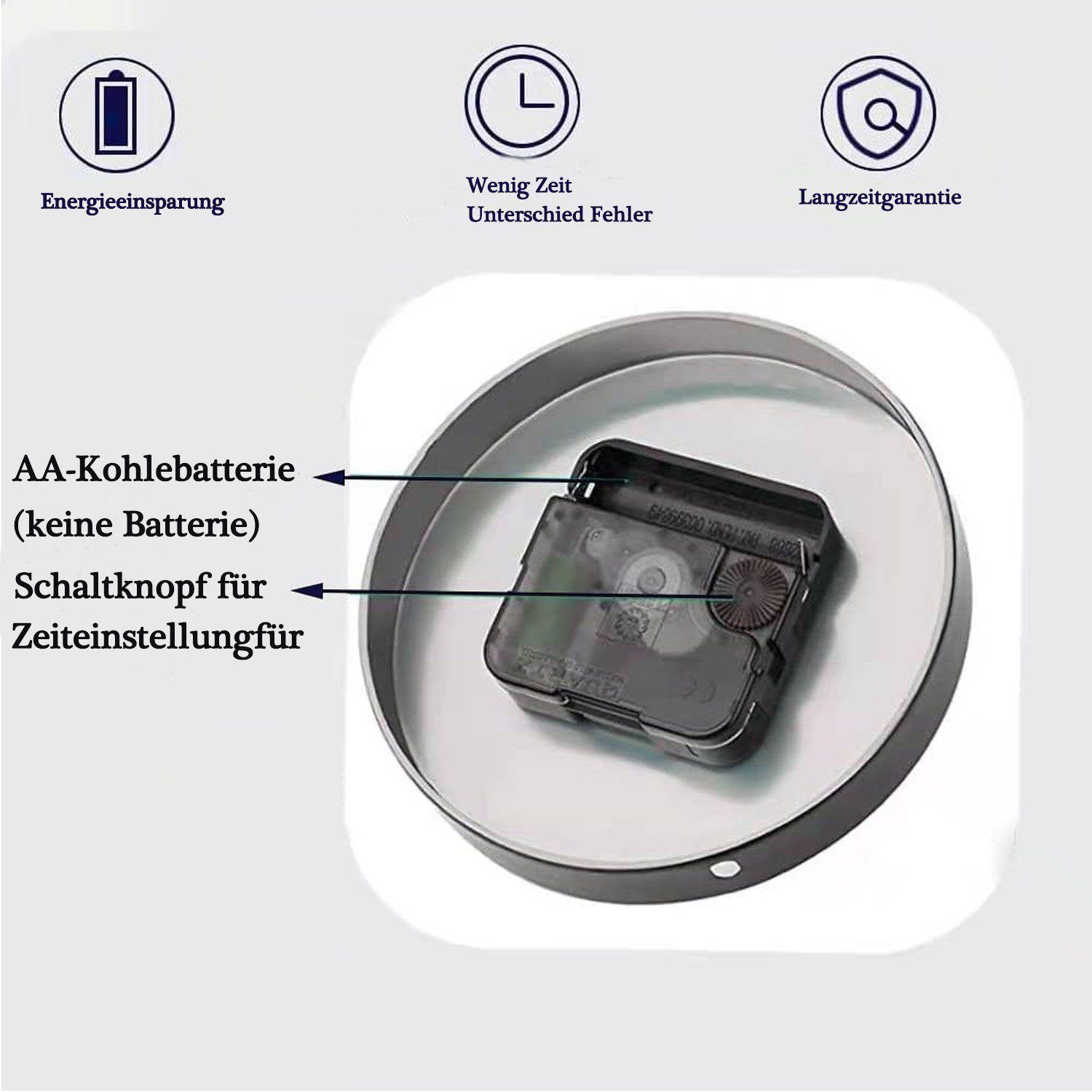 zggzerg Wanduhr 3D Rahmenlos Römische Wanduhren, Moderne DIY, Dekoration Geschenk