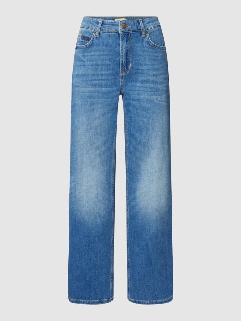 Jeans mit Label-Patch Modell 'FAE' in blau