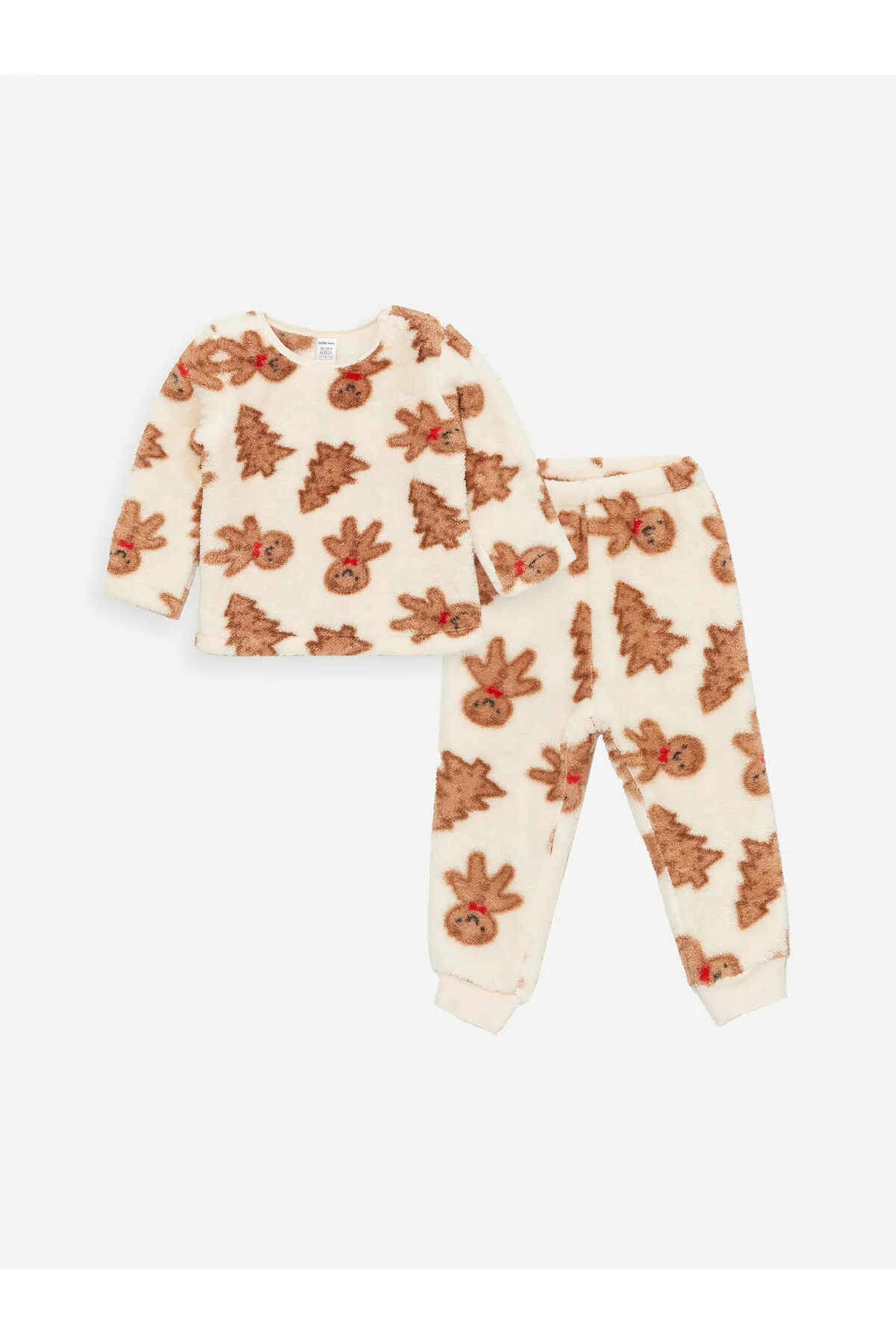 LC Waikiki  Langarm-Pyjama-Set für Babys mit Rundhalsausschnitt und Neujahrsmotiv