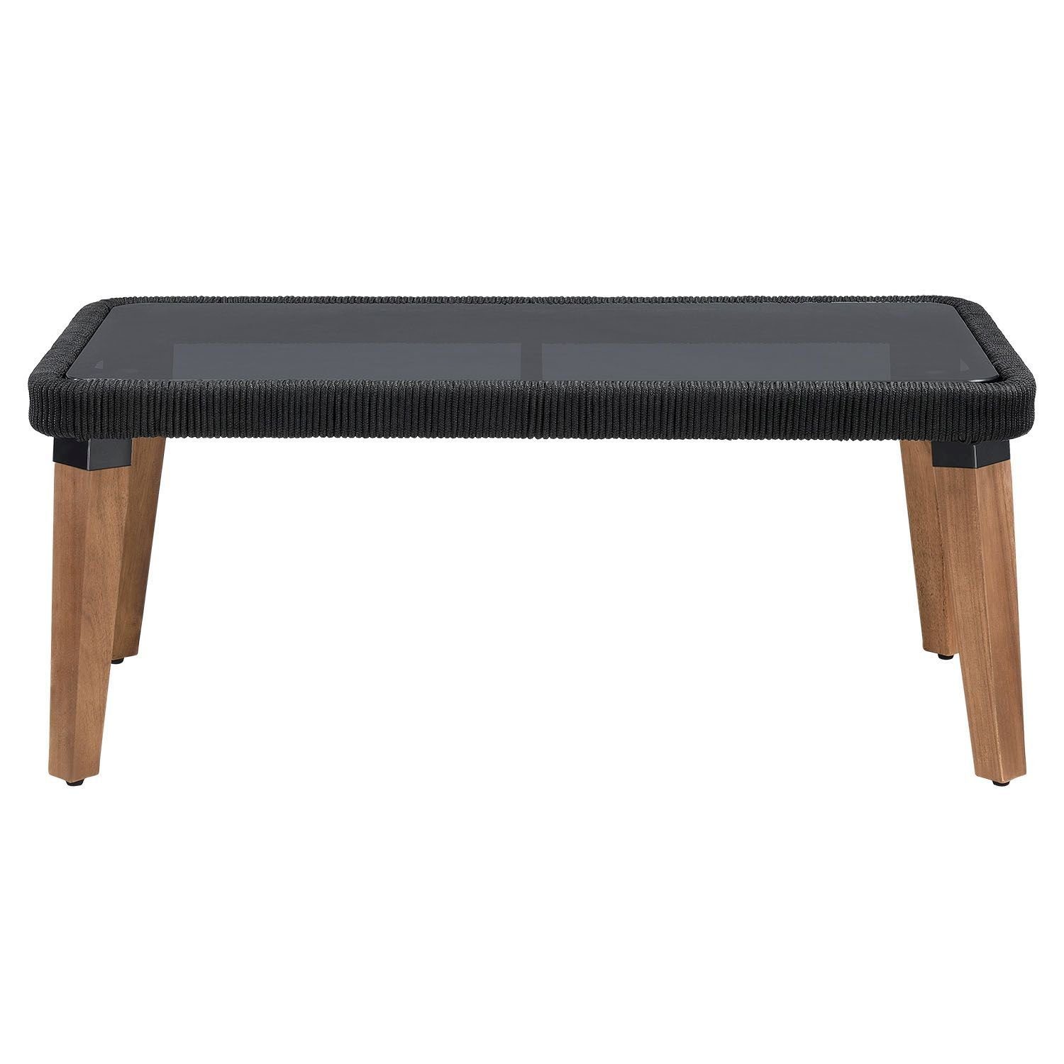 Juskys Gartenlounge-Set Neapel, (4-tlg), Seilgeflecht Sofa mit Tisch, 2 Sessel und Polster, für 4 Personen