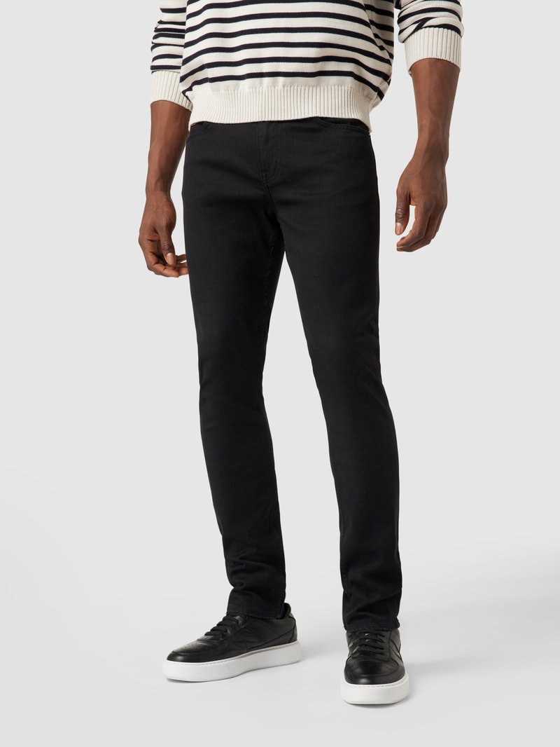 Slim Fit Jeans mit Stretch-Anteil Modell 'Delaware' in schwarz