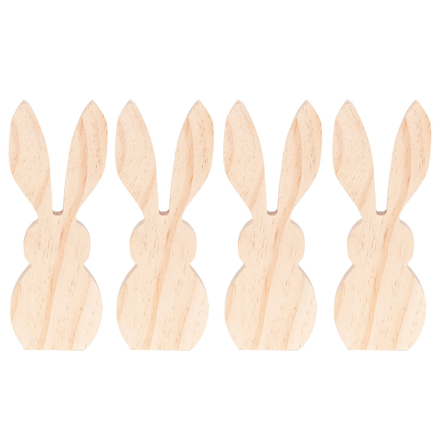 Häschen aus Holz, 15 x 6 cm, 4 Stück