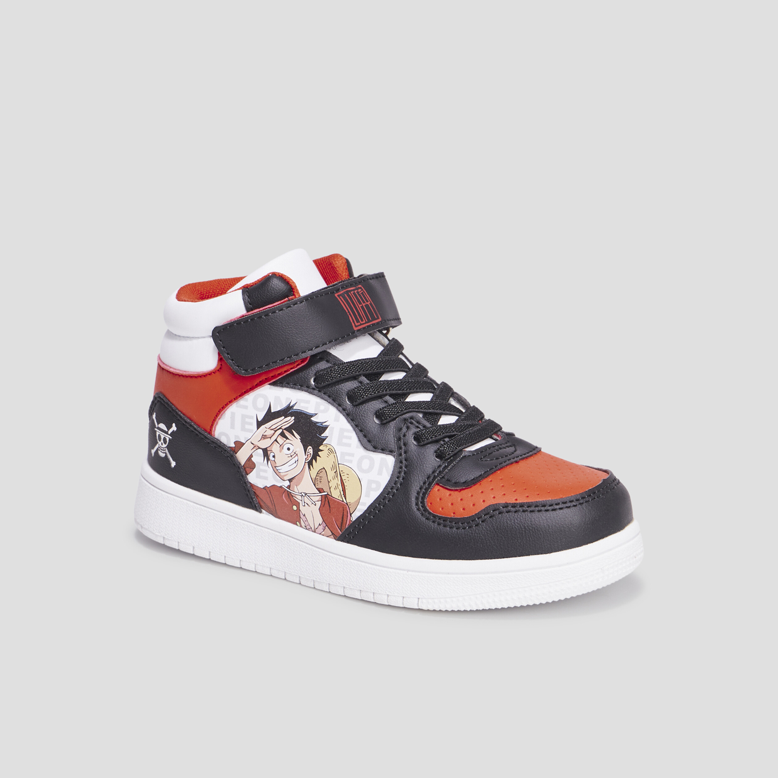 Baskets montantes à scratchs One Piece noir garçon | La Halle