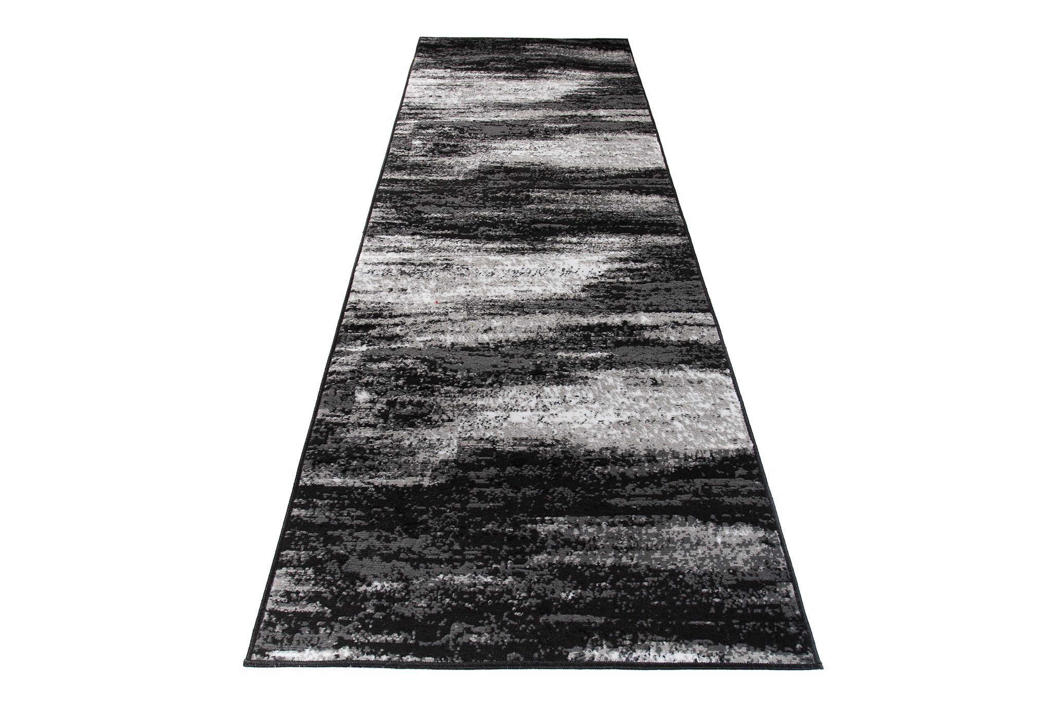 Läufer Läufer Flurläufer Modern für Vorzimmer 80 cm Breit Grau Schwarz, Mazovia, 80 x 100 cm, Kurzflor, Meterware, Höhe 8 mm, Kurzflor - niedrige Florhöhe