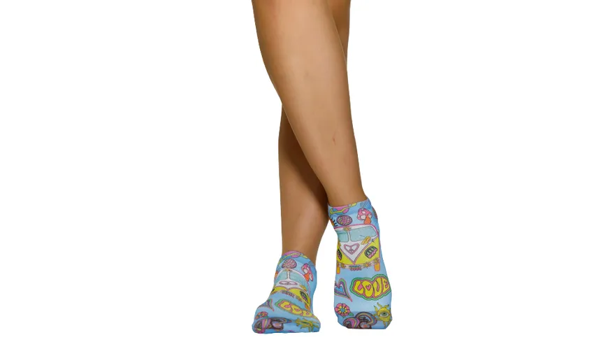 wigglesteps Damen Sneaker Socken PIECE BUS Light Blue