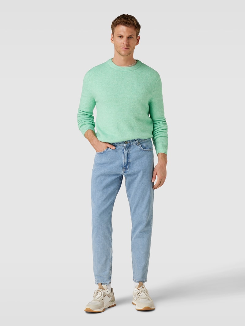 Strickpullover in melierter Optik in mint