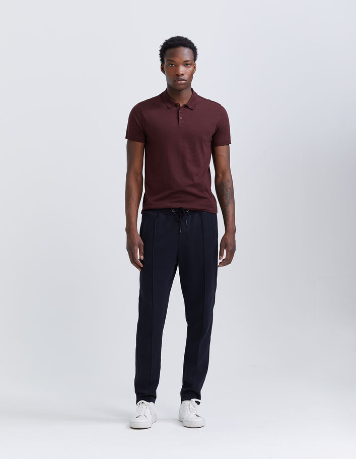 Polo burgundy coton modal Homme