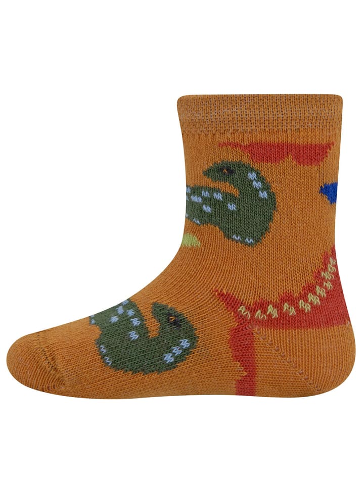 ewers 2er-Set Socken 3er Pack Dino/Ringel in surf blue-ocker hellsilber mel günstig kaufen