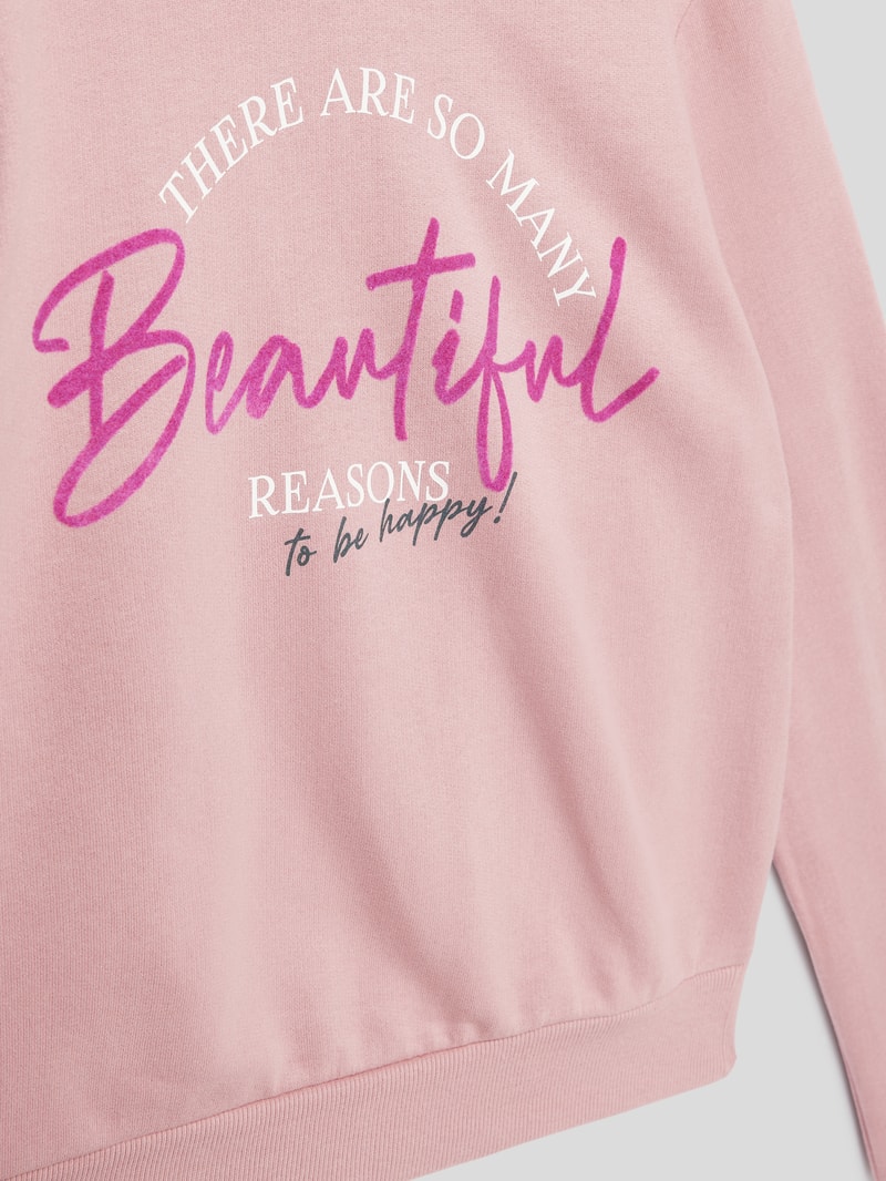 Sweatshirt mit Statement-Print in rosa