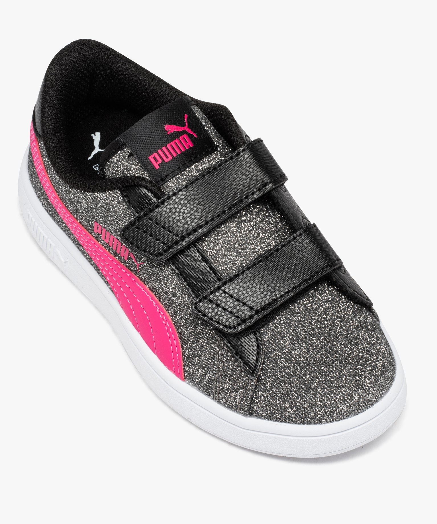 Baskets fille à paillettes et à scratch - Puma noir | GEMO