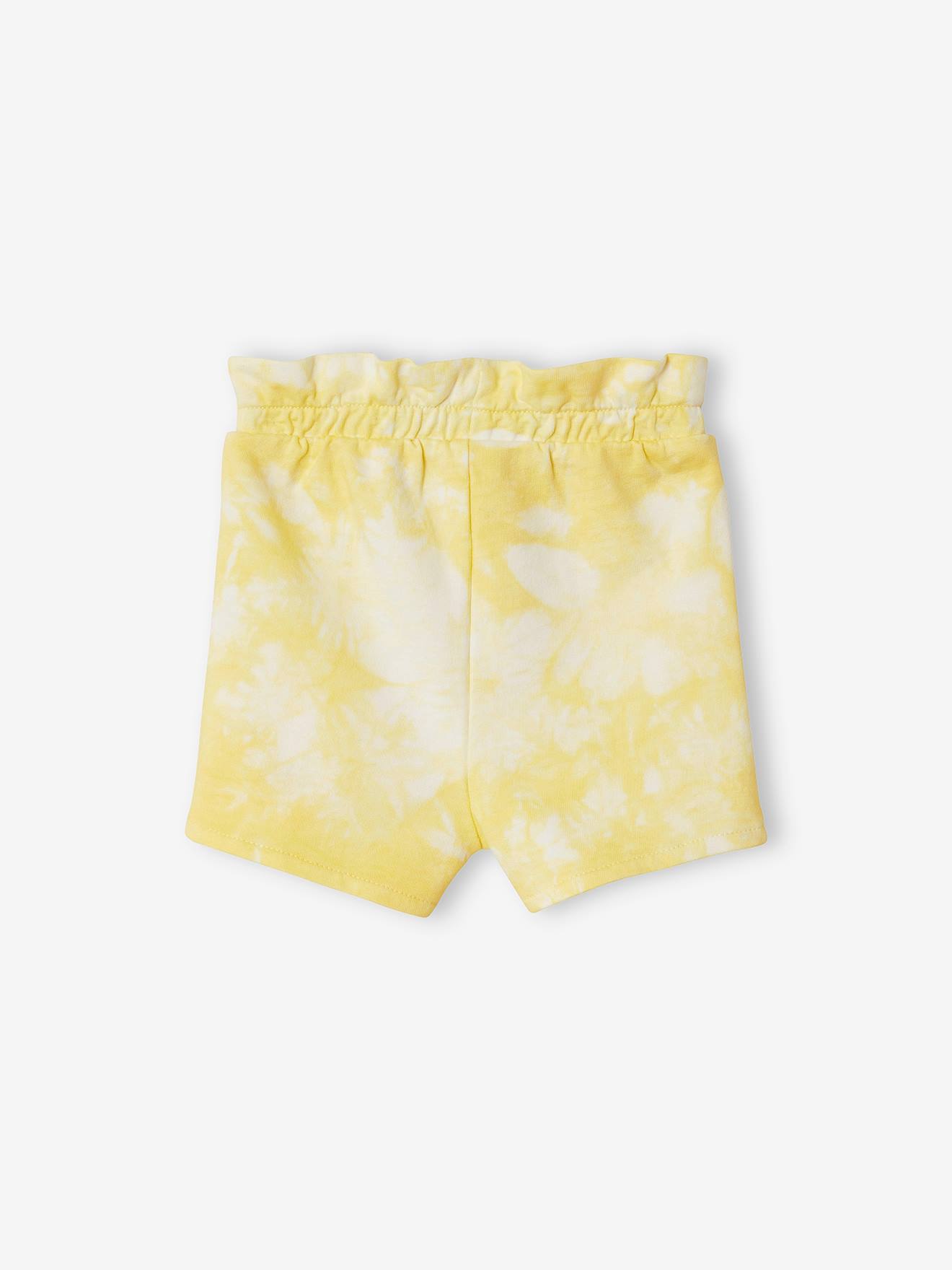 Short tie and dye bébé en molleton jaune
