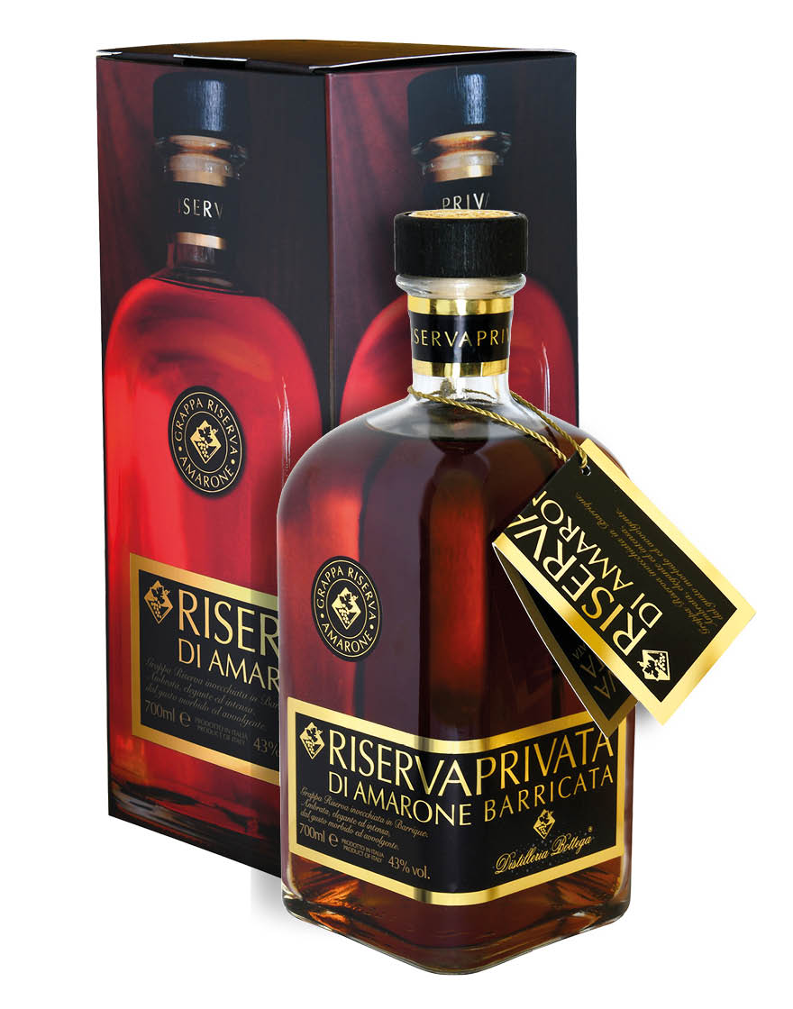 Grappa di Amarone Barricata Riserva Privata Bottega 0,7 ℓ, En Étui