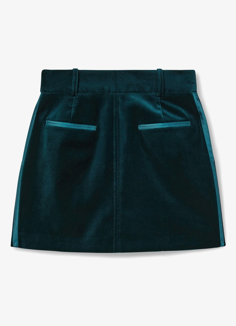 Fustă mini din catifea Reiss Parisa cu detalii din satin