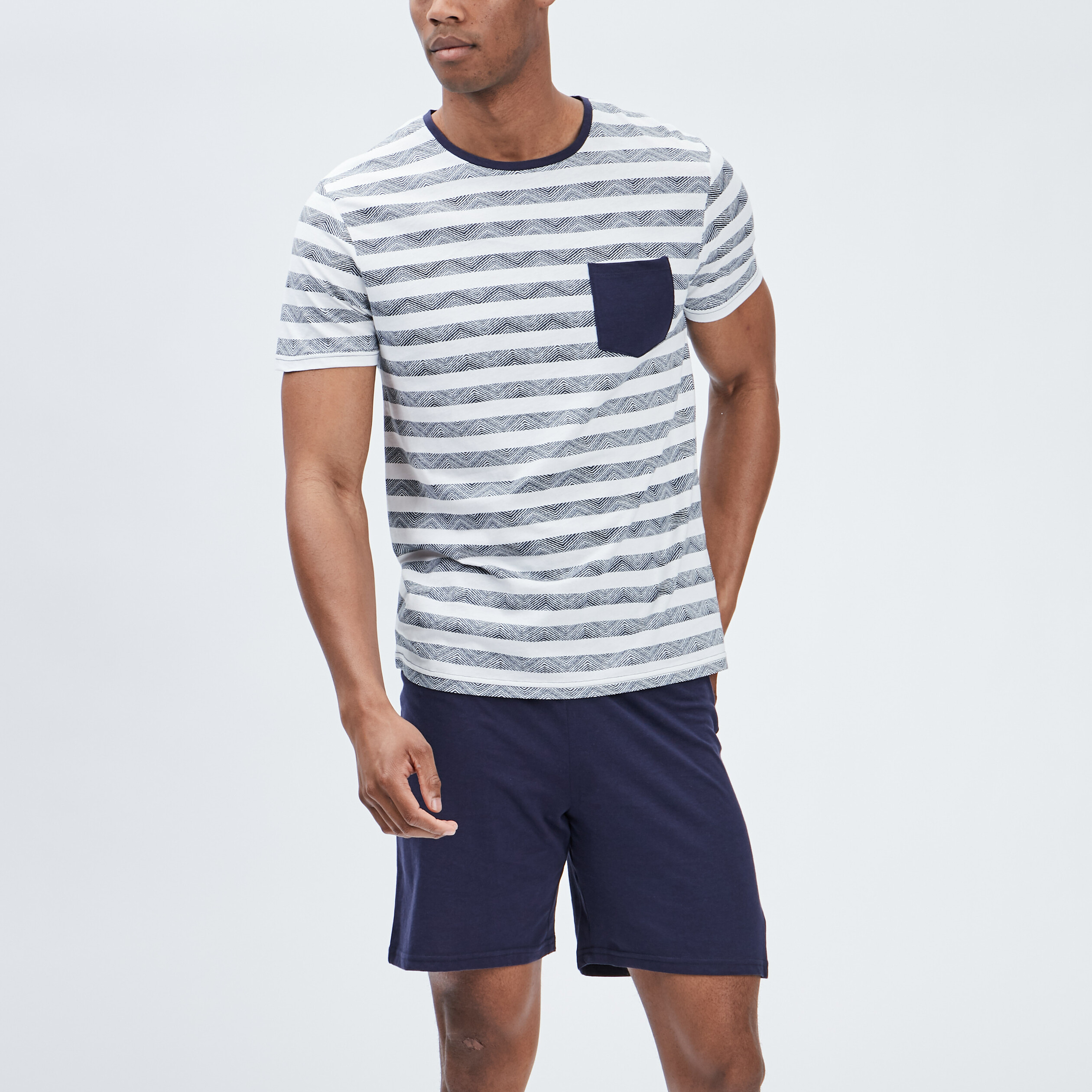 Ensemble pyjama 2 pièces blanc homme | La Halle