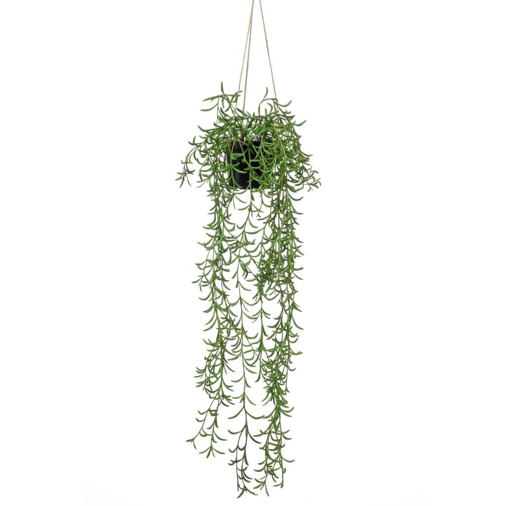Kunstrasen Kunstpflanze Senecio Hängend im Topf 70 cm, Emerald, Höhe: 70 mm
