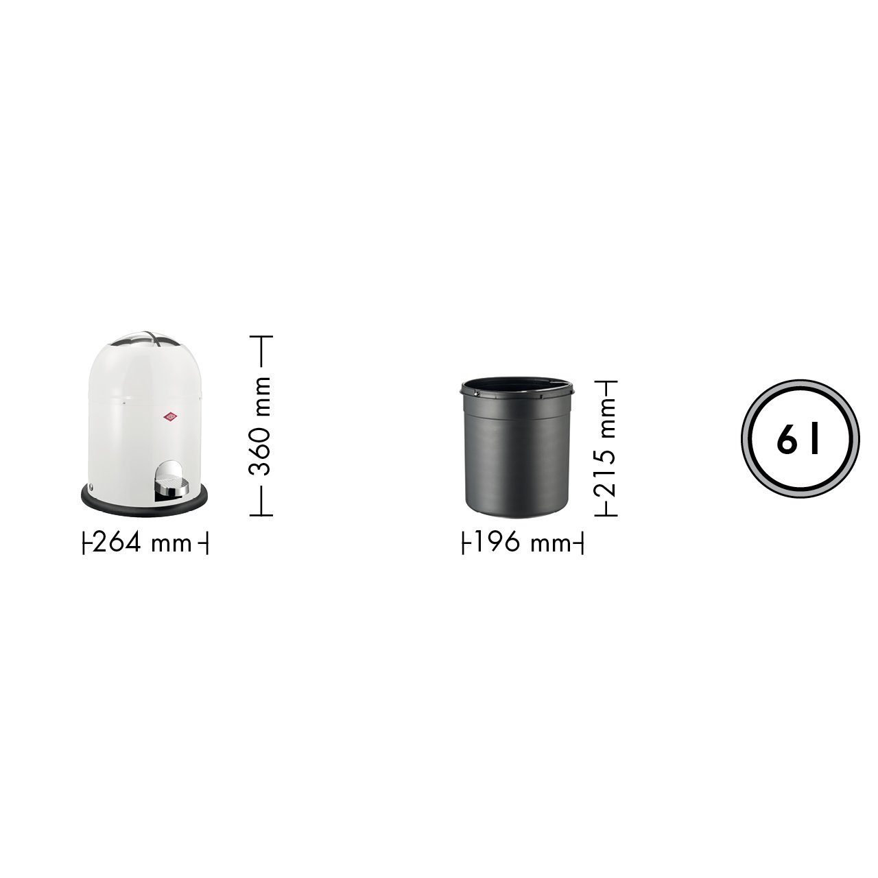 WESCO Kosmetikeimer MINI MASTER, 6 Liter