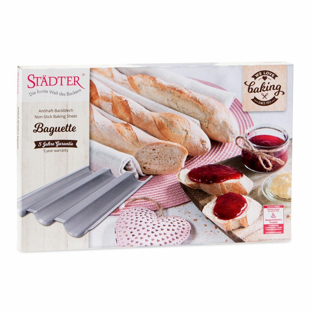 STÄDTER Baguetteblech We Love Baking Baguette, Metall