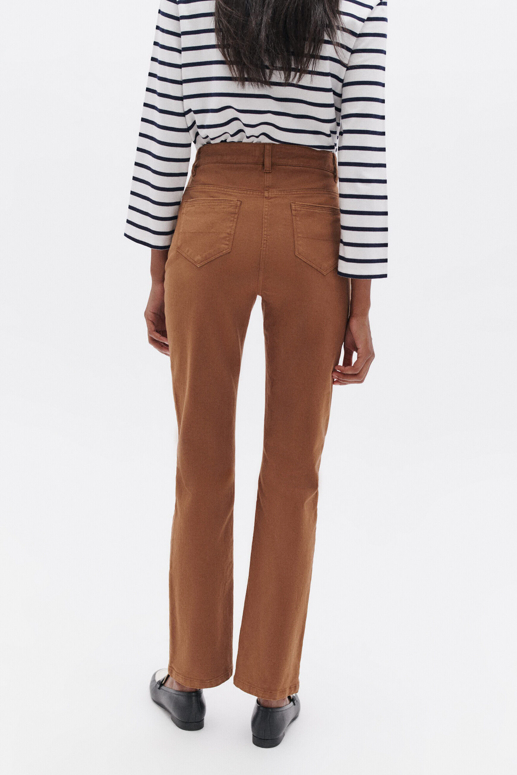Pantalon pdarwino marron cognac femme