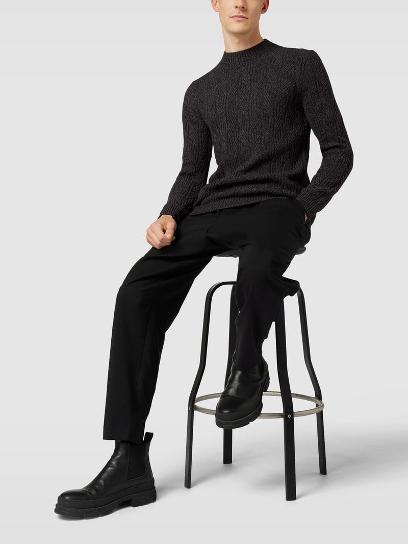 Strickpullover mit Strukturmuster Modell 'CARIS' in anthrazit