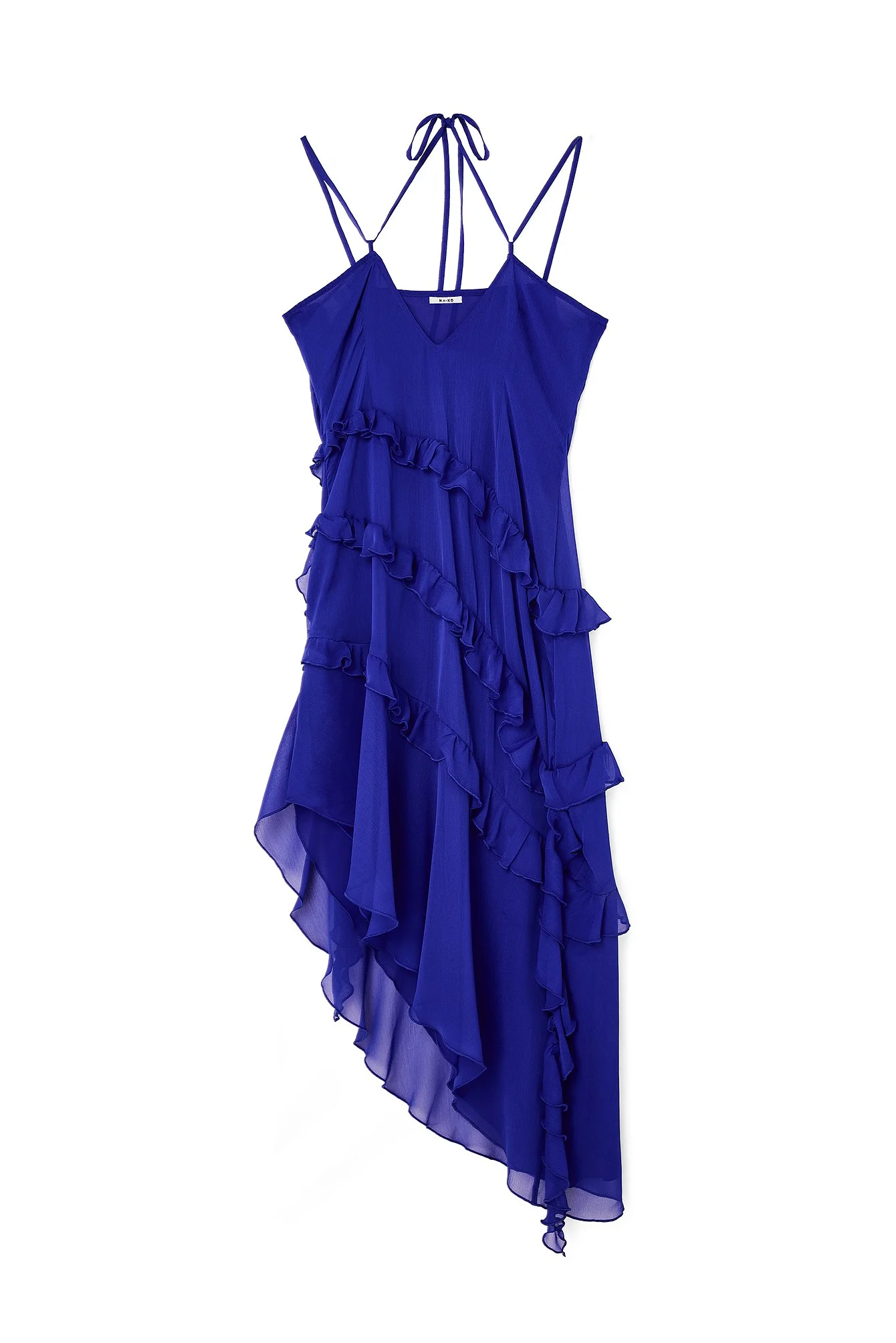 Chiffon-Midikleid mit Rüschen