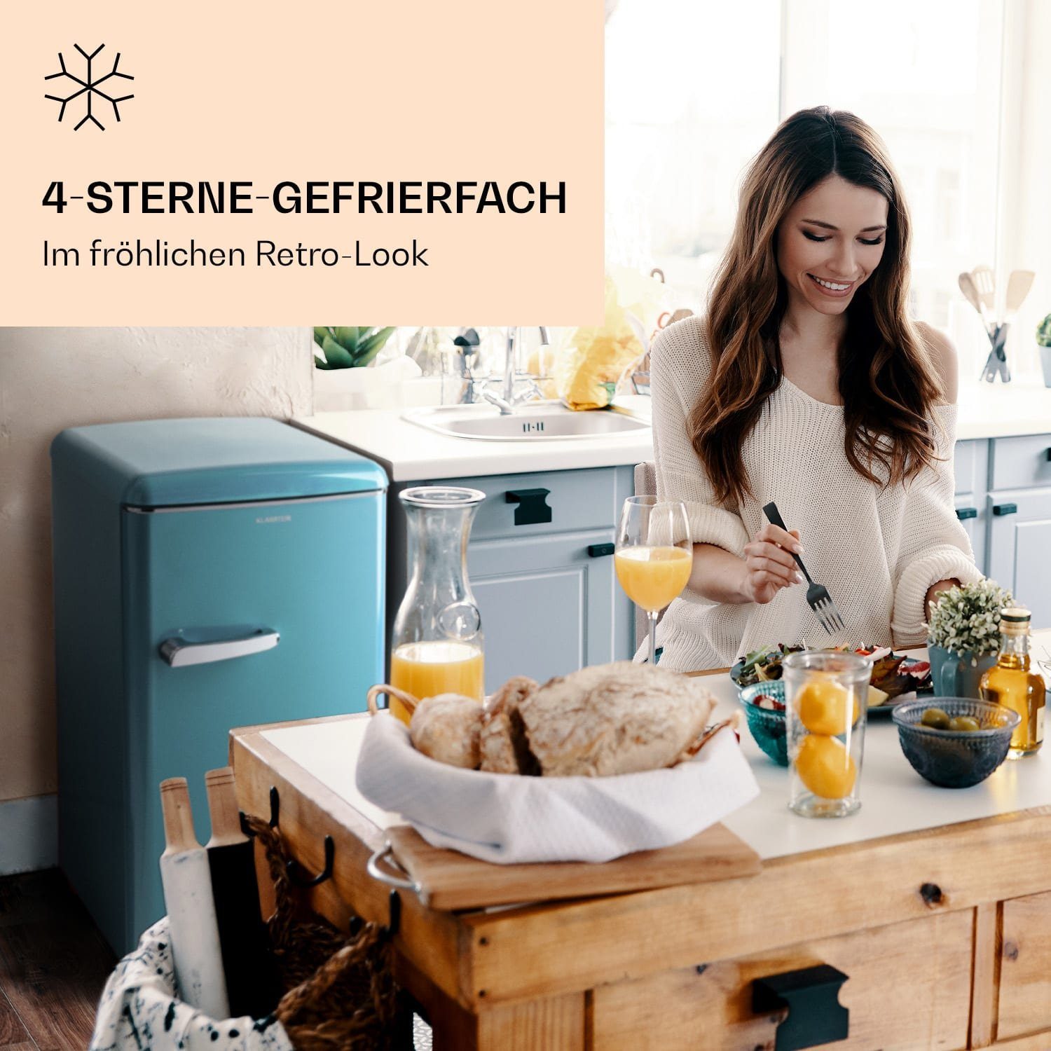 Klarstein Gefrierschrank HEA20-Laika65-Blu 10036172, 91 cm hoch, 47 cm breit