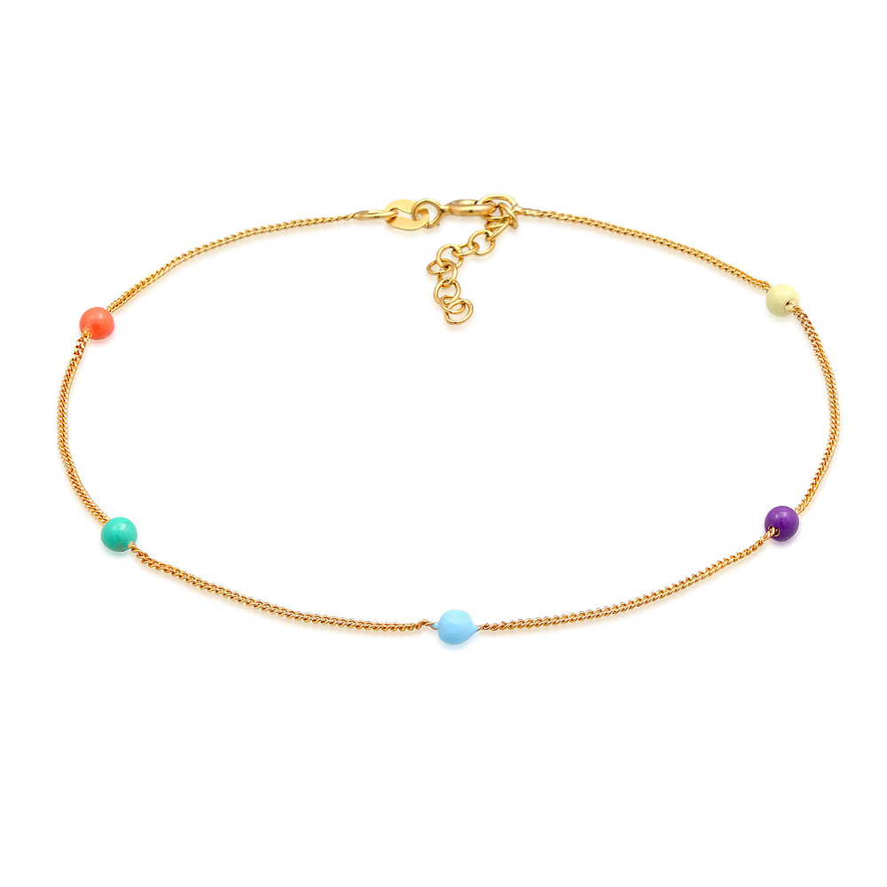 Elli Elli Bracelet de Cheville Bracelet de cheville pour femmes perle boule avec émail Bijoux