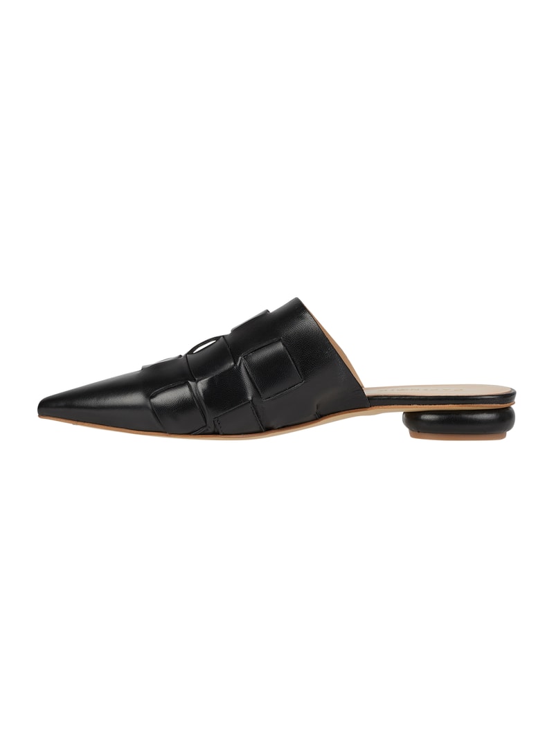 Pantolette aus Leder in schwarz
