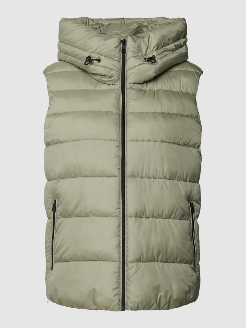 Oversized Steppweste mit Reißverschlusstaschen in mint