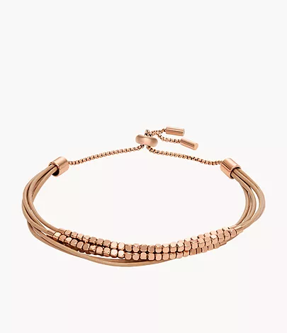 Fossil Gliederarmband All Stacked Up Leder braun