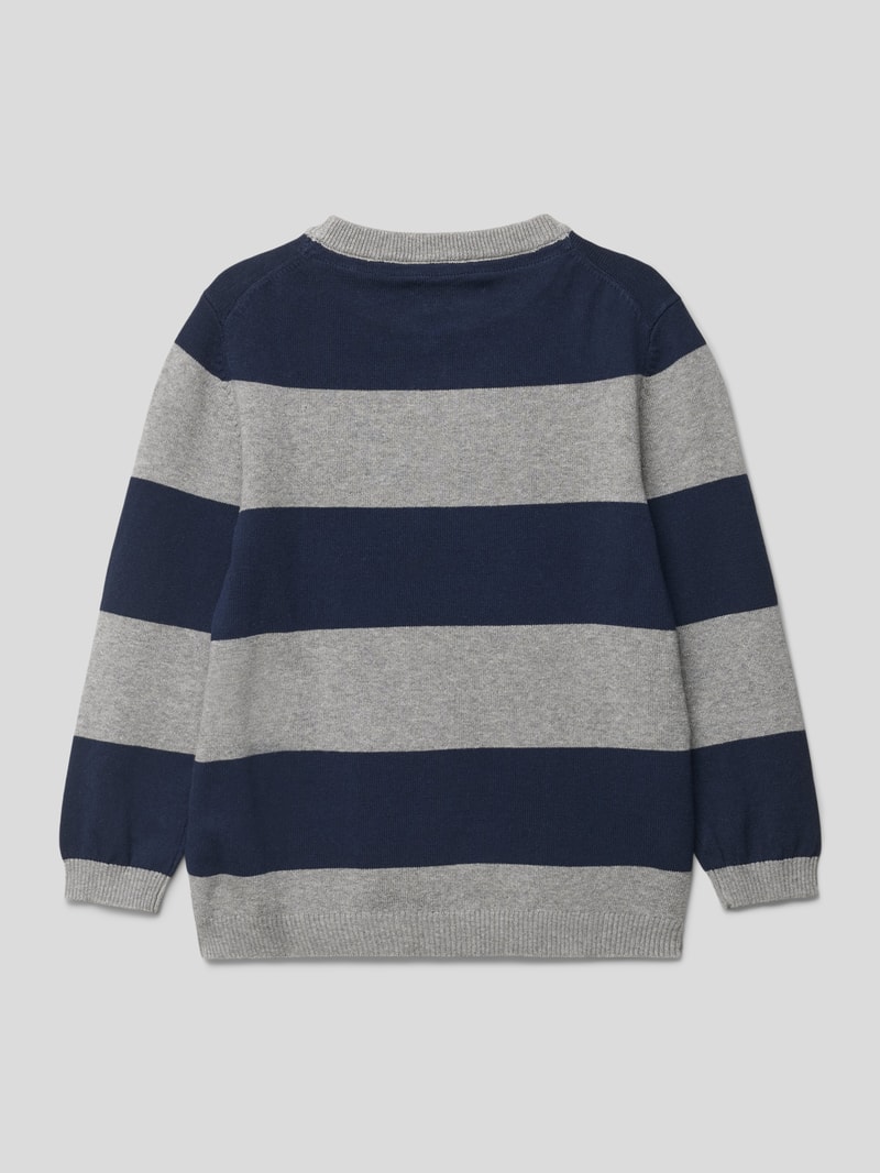 Strickpullover mit Streifenmuster Modell 'wally' in marineblau