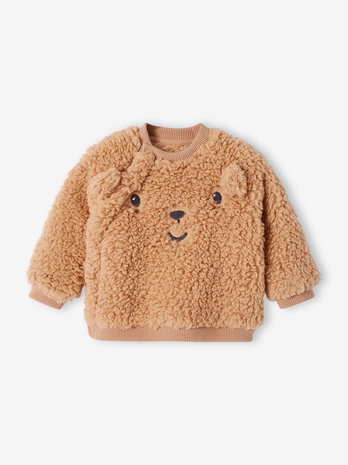 Sweat ourson bébé en sherpa cappuccino