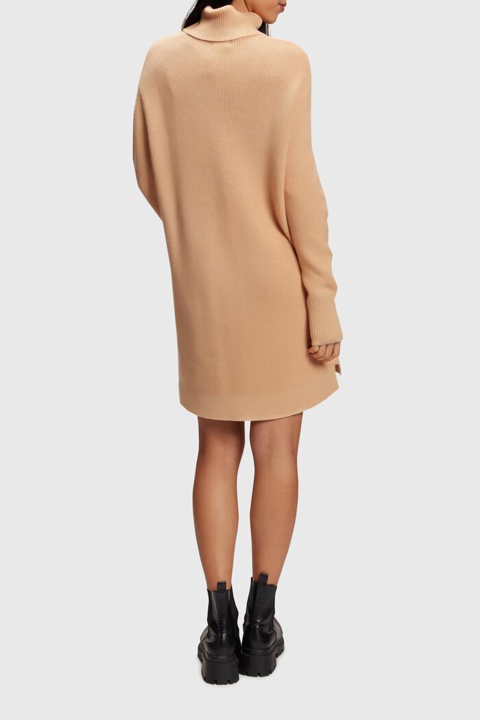 Rollkragen-Strickkleid mit Kaschmiranteil